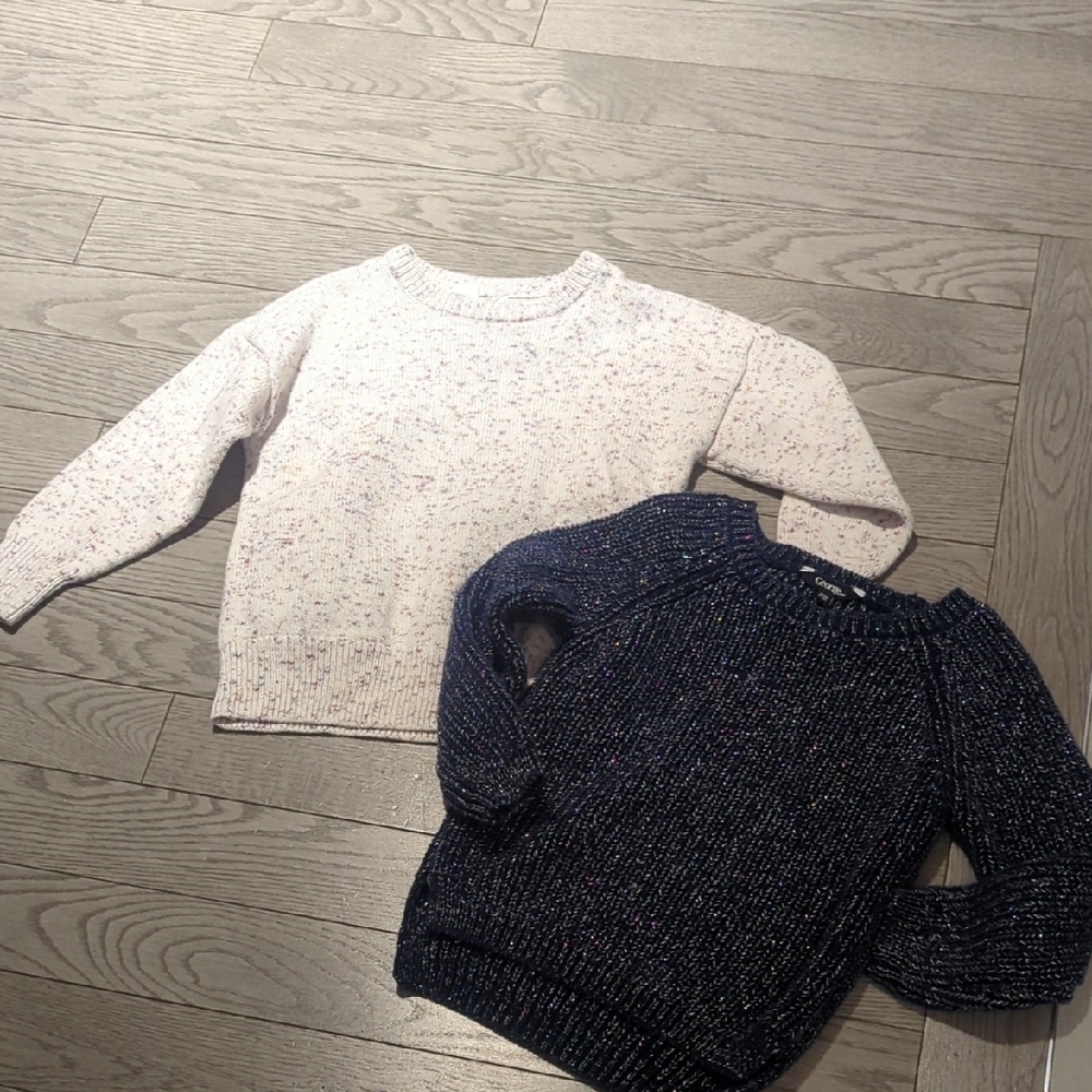 Gap Girls + George Bundle Of 2 Speckled Knit Sweaters - Size Small New